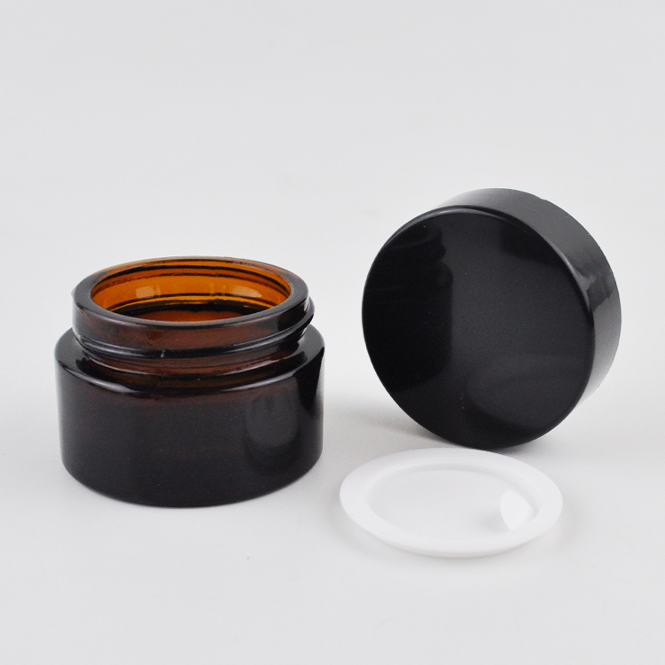5g 10g 15g 20g 30g 50g 100g clear frosted clear glass jar cosmetic packaging empty amber glass jar with metal lid for face cream