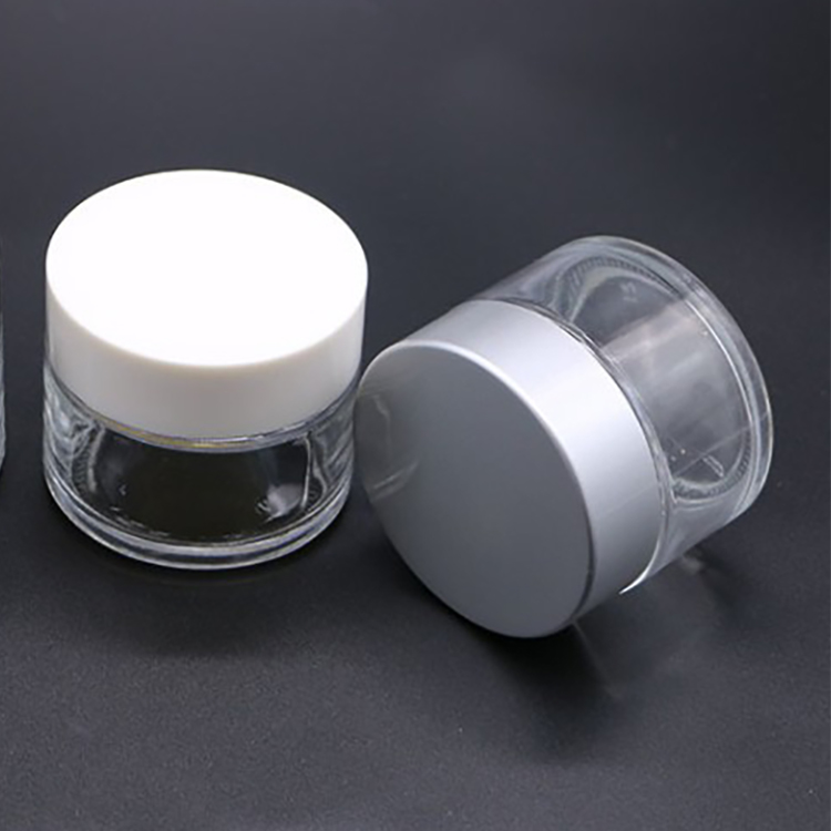 5g 10g 15g 20g 30g 50g 100g clear glass cosmetic skincare cream jars with silver aluminum cap custom wholesale