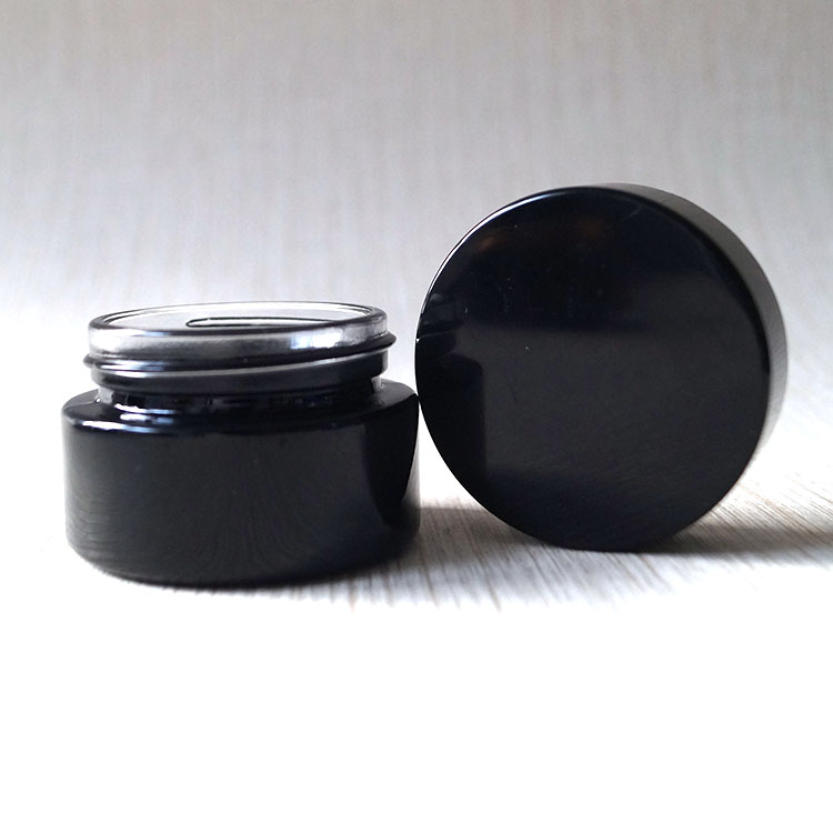 5g 10g 15g 20g 30g 50g 100g custom black cosmetics jars glass with logo printing