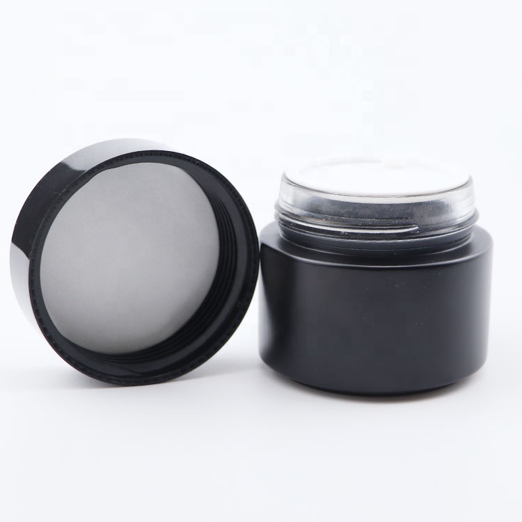 5g 10g 15g 20g 30g 50g 100g empty glass cream container 100ml frosted black glass jars
