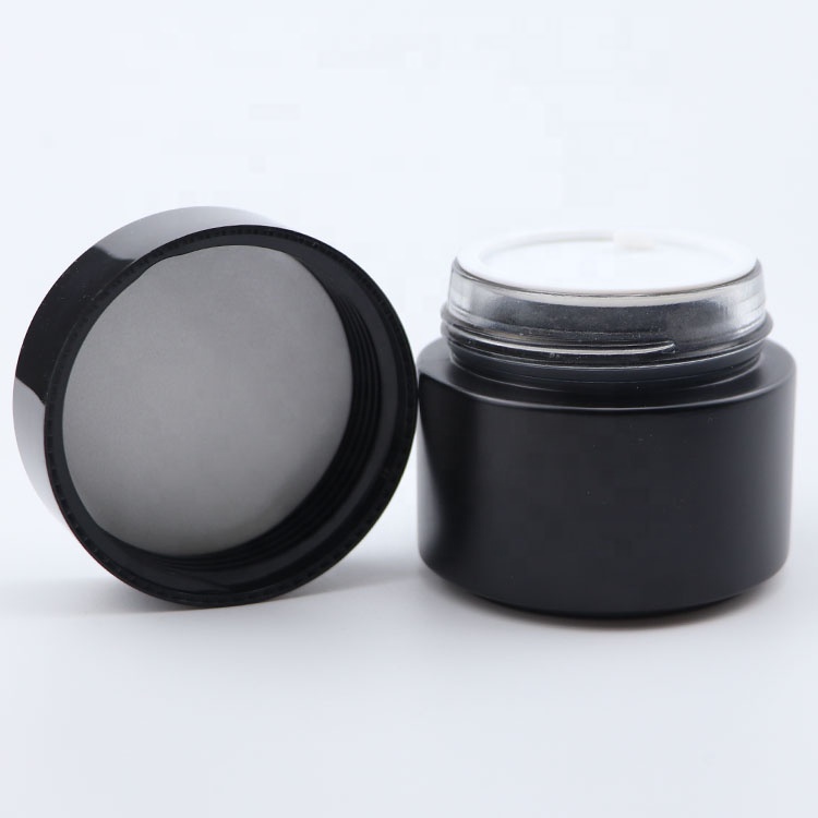 5g 10g 15g 20g 30g 50g 100g empty glass cream container 100ml frosted black glass jars