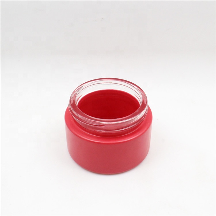 5g 10g 15g 20g 30g 50g 100g red matte frosted black coloured round pots glass cosmetic cream jar