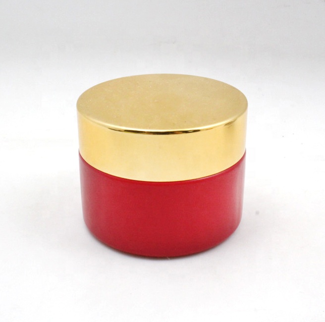 5g 10g 15g 20g 30g 50g 100g red matte frosted black coloured round pots glass cosmetic cream jar