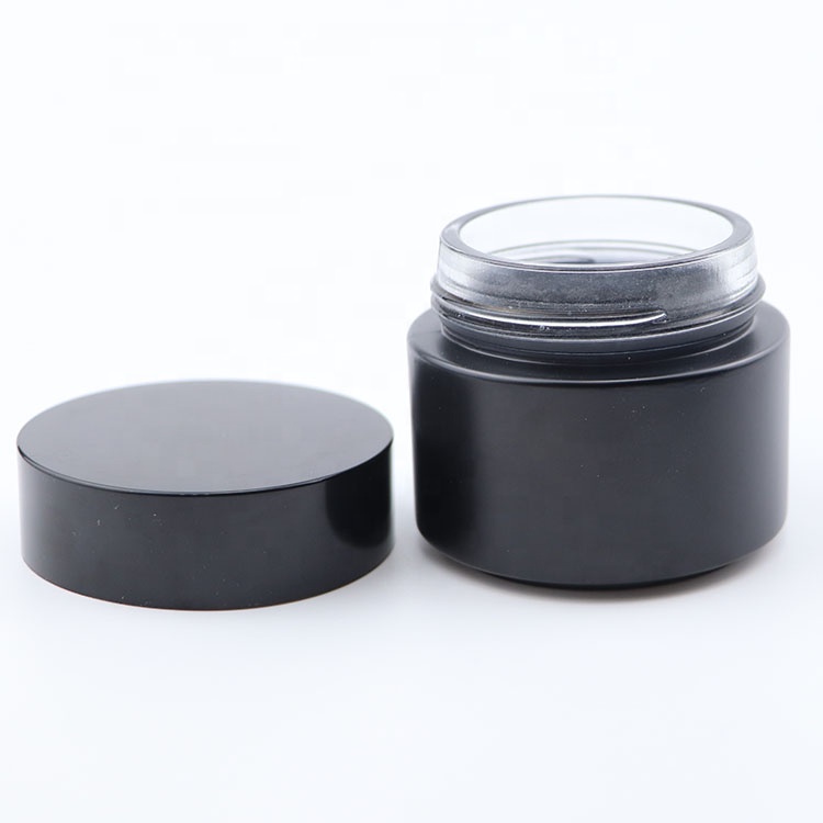 5g 10g 15g 20g 30g 50g 100g wholesale black frosted matte glass container 100g black glass jars