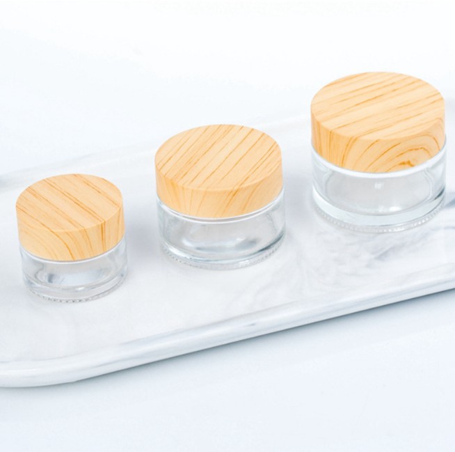 5g 10g 15g 20g 30g 50g 100gCosmetic Jar Bamboo with 50G Glass Cream Jar