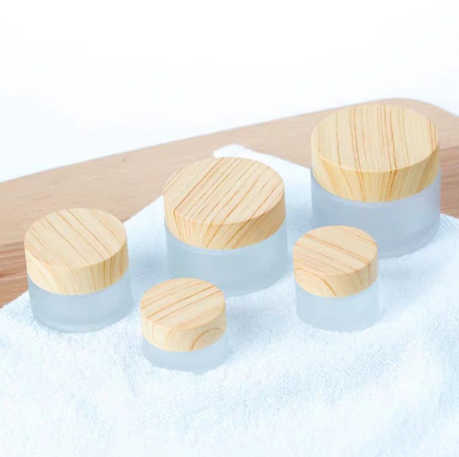 5g 10g 15g 20g 30g 50g 100gCosmetic Jar Bamboo with 50G Glass Cream Jar
