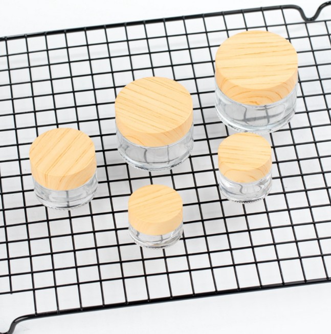 5g 10g 15g 20g 30g 50g 100gCosmetic Jar Bamboo with 50G Glass Cream Jar