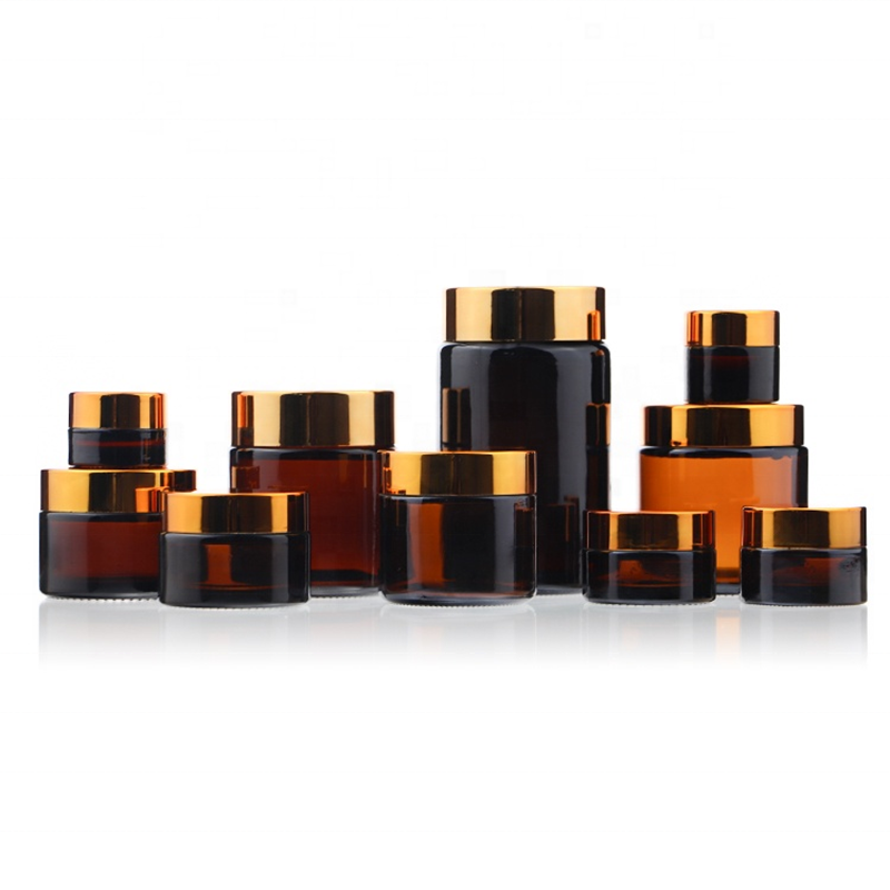 5g 10g 15g 20g 30g 50g 60g 100g 120g 240g Cosmetics Containers Empty Body Cream Jar Amber Glass Jar with Lid
