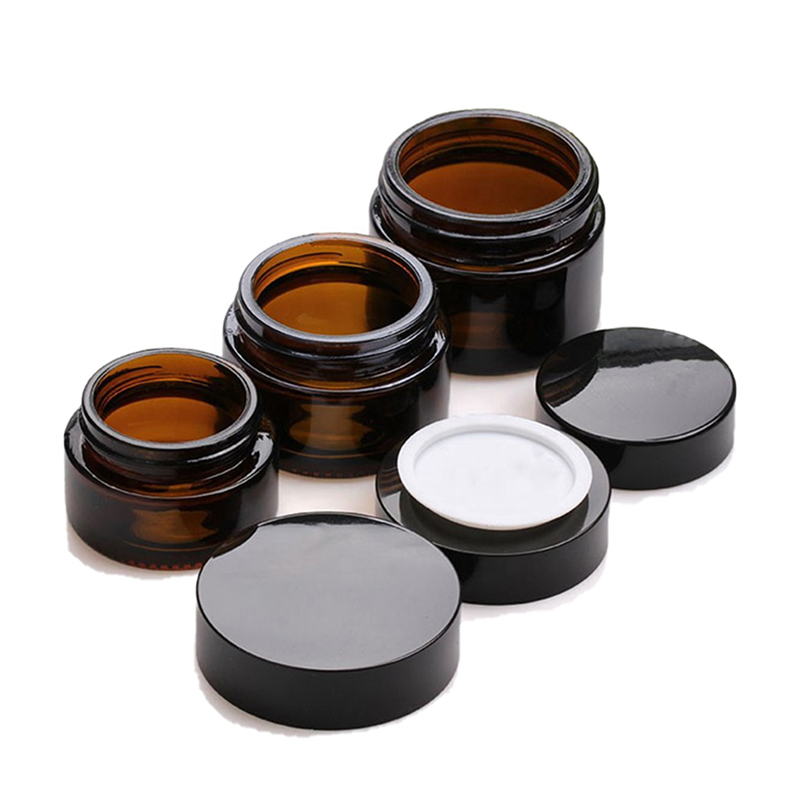 5g 10g 15g 20g 30g 50g 60g 100g 120g 240g Cosmetics Containers Empty Body Cream Jar Amber Glass Jar with Lid
