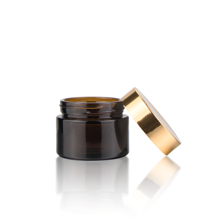 5g 10g 15g 20g 30g 50g 60g 100g 120g Cosmetic Amber Clear Blue Green Black Glass Cream Jar with Aluminum Screw Cap
