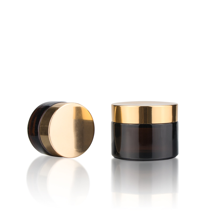 5g 10g 15g 20g 30g 50g 60g 100g 120g Cosmetic Amber Clear Blue Green Black Glass Cream Jar with Aluminum Screw Cap