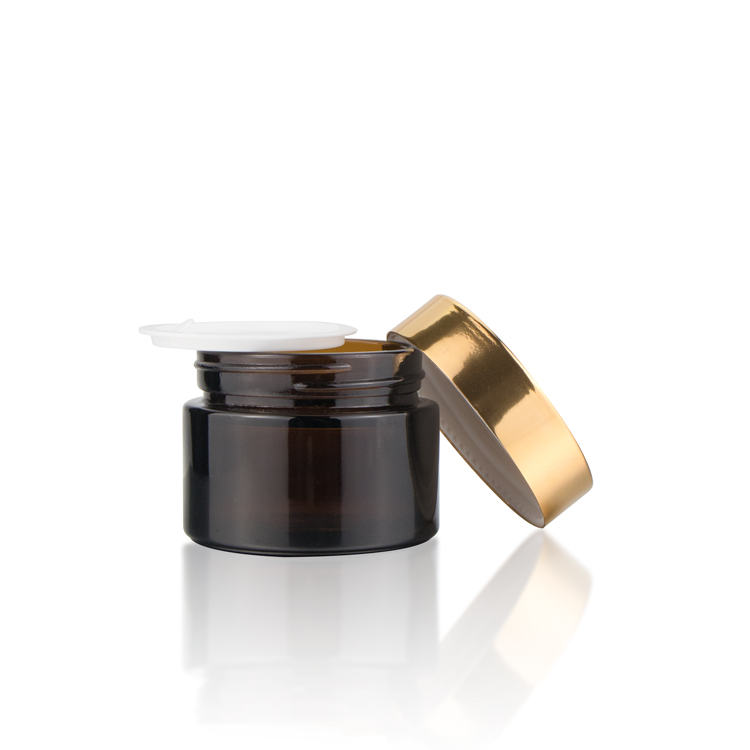 5g 10g 15g 20g 30g 50g 60g 100g 120g Cosmetic Amber Clear Blue Green Black Glass Cream Jar with Aluminum Screw Cap