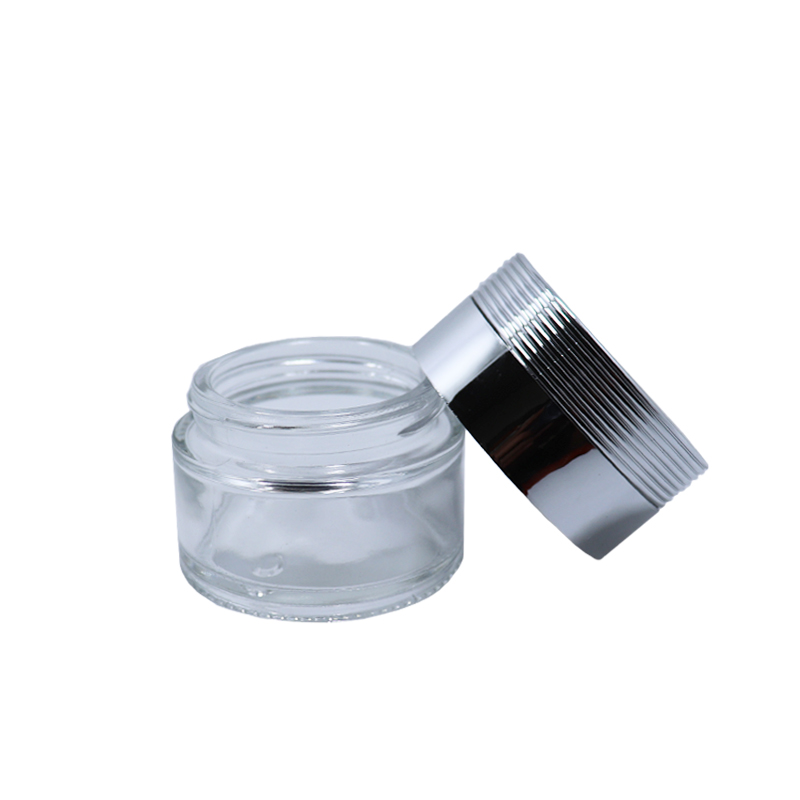 5g 10g 15g 20g 30g 50g 60g 100g 120g Cosmetic Amber Clear Blue Green Black Glass Cream Jar with Aluminum Screw Cap