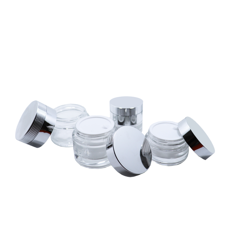 5g 10g 15g 20g 30g 50g 60g 100g 120g Cosmetic Amber Clear Blue Green Black Glass Cream Jar with Aluminum Screw Cap