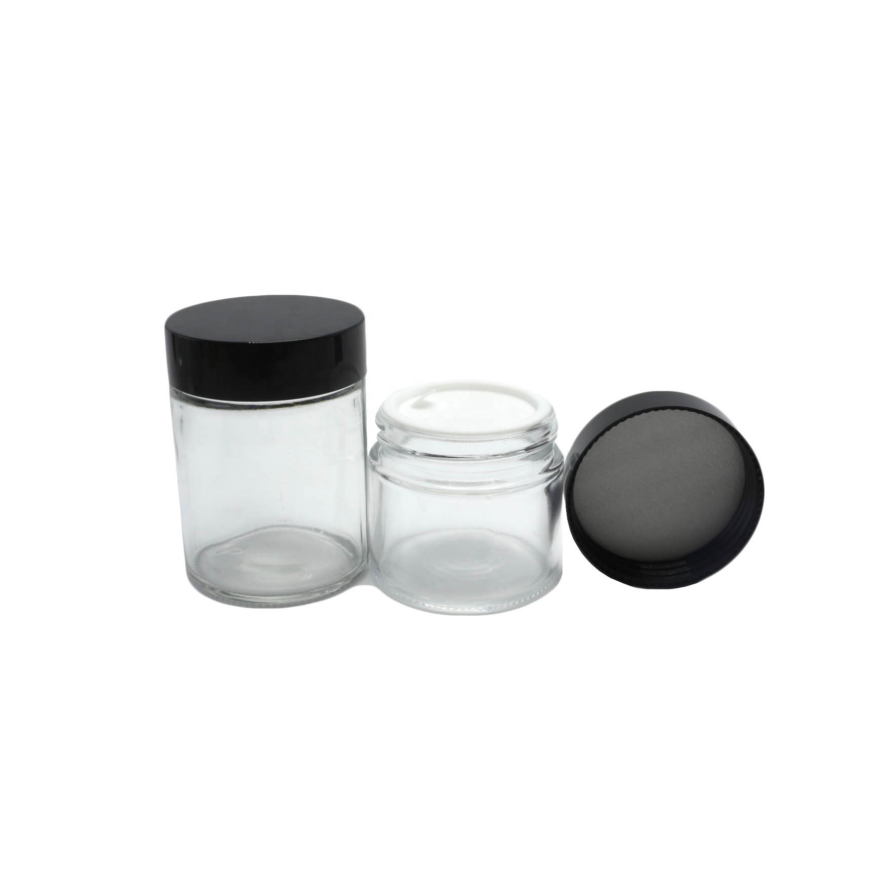 5g 10g 15g 20g 30g 50g 60g 100g clear cosmetic glass jar with silver lid luxury cosmetics jar glass container GJ-CC38