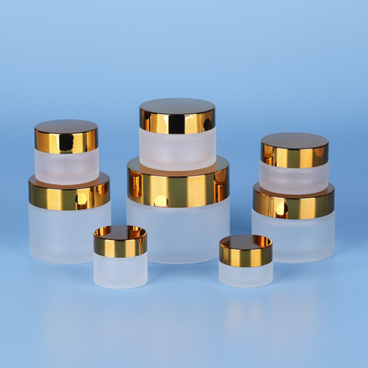 5g 10g 15g 20g 30g 50g 60g 100g cream cosmetic clear glass jar cosmetic containers cream jar with gold aluminum cap