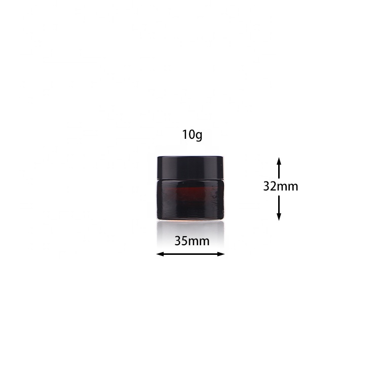 5g 10g 15g 20g 30g 50g 60g 80g 100g 120g Round Black Glass Cream Jar Hair Wax Glass Container With Black Lid
