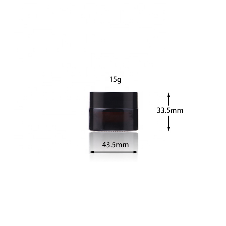5g 10g 15g 20g 30g 50g 60g 80g 100g 120g Round Black Glass Cream Jar Hair Wax Glass Container With Black Lid