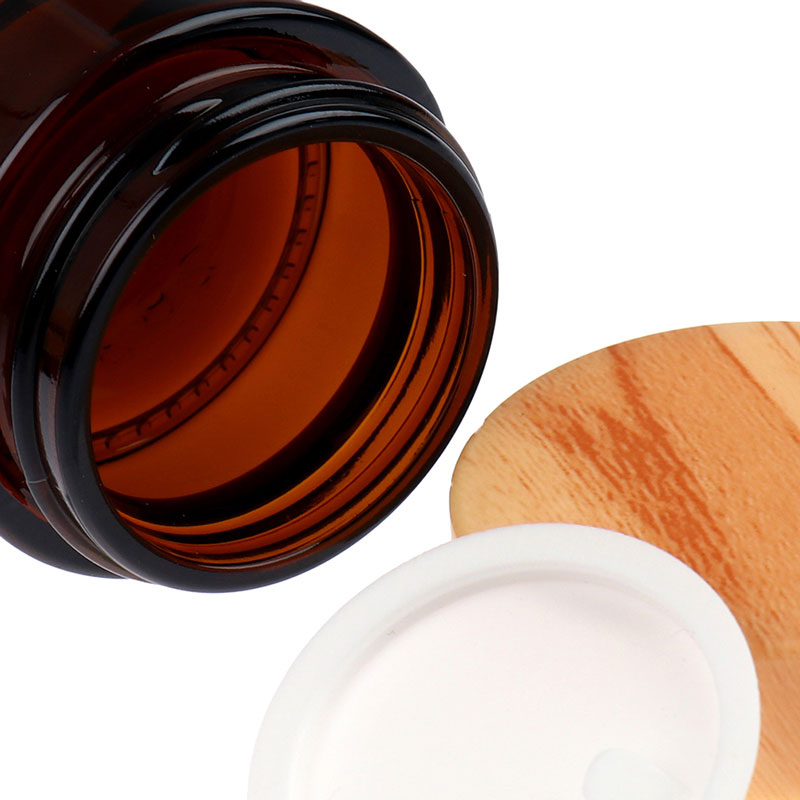 5g/10g/15g/20g/30g/50g Empty Glass Make-Up Cream Jars Cosmetic Packing Bamboo Jar For Skin Care