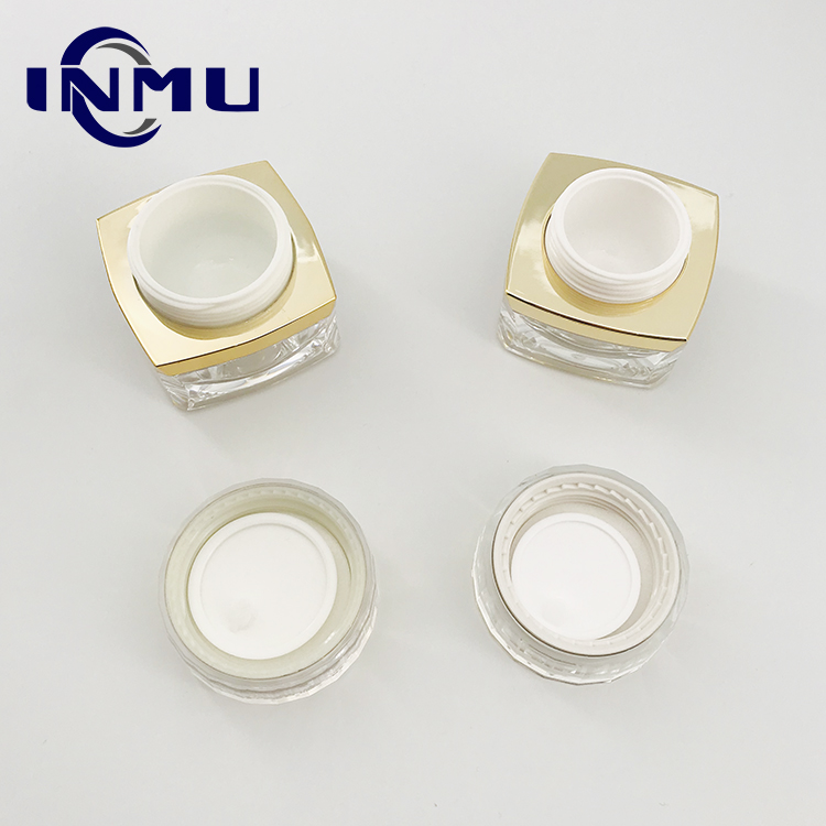 5g 10g 15g 20g 30g 50g Gold Square Acrylic Cosmetic Jar in Stock