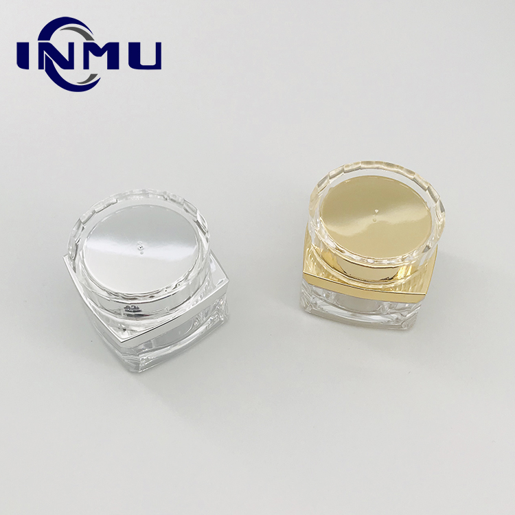 5g 10g 15g 20g 30g 50g Gold Square Acrylic Cosmetic Jar in Stock
