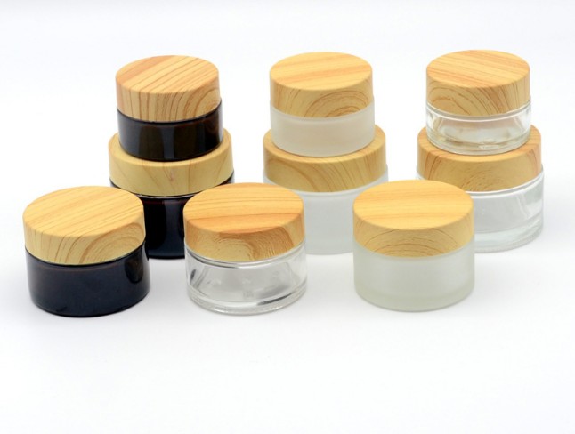 5g 10g 15g 20g 30g 50g amber clear bamboo glass cosmetic jar