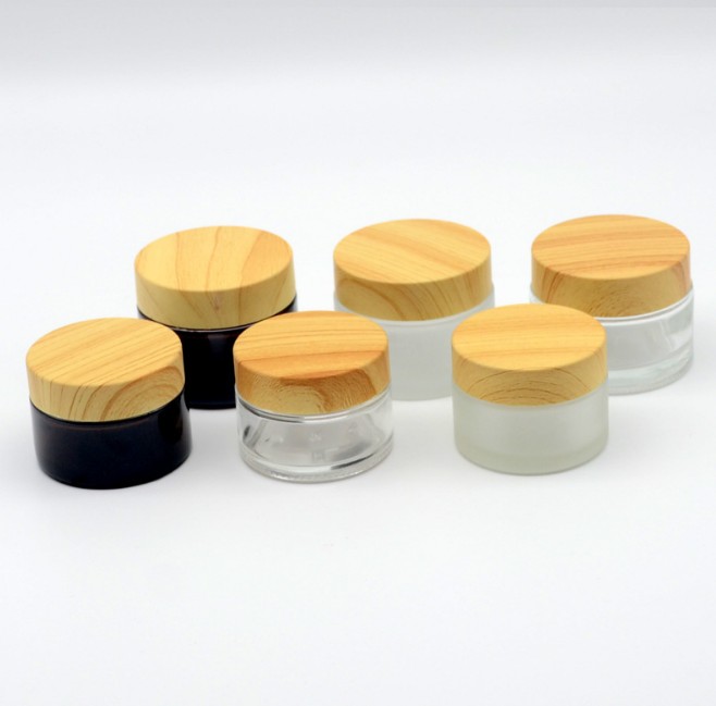 5g 10g 15g 20g 30g 50g amber clear bamboo glass cosmetic jar
