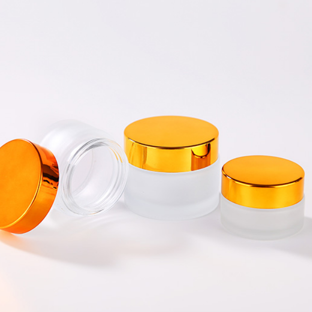 5g 10g 15g 20g 30g 50g frosted glass skin care cosmetic containers cream jar with gold cap