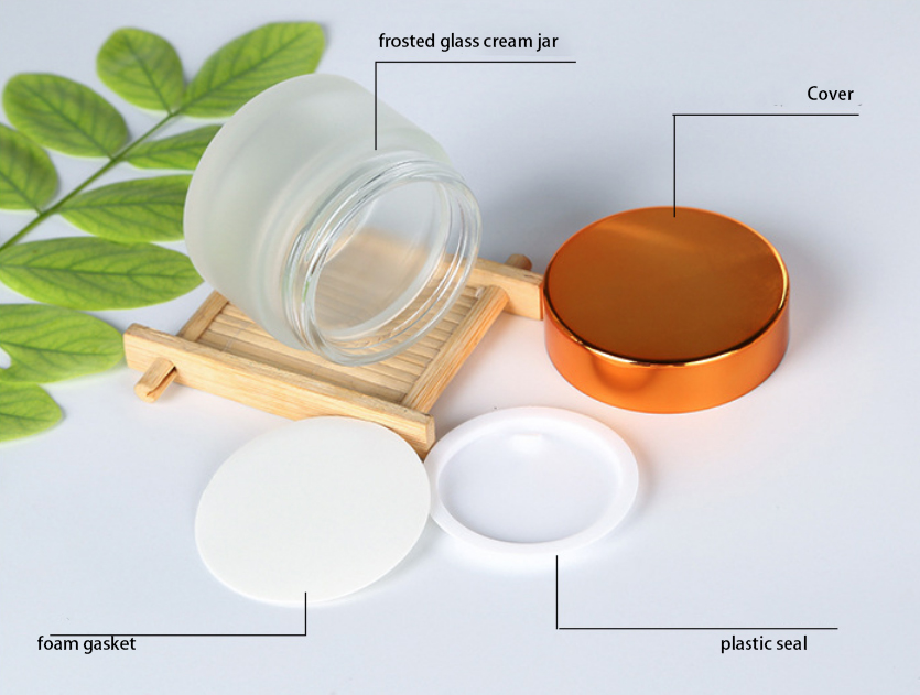5g 10g 15g 20g 30g 50g frosted glass skin care cosmetic containers cream jar with gold cap