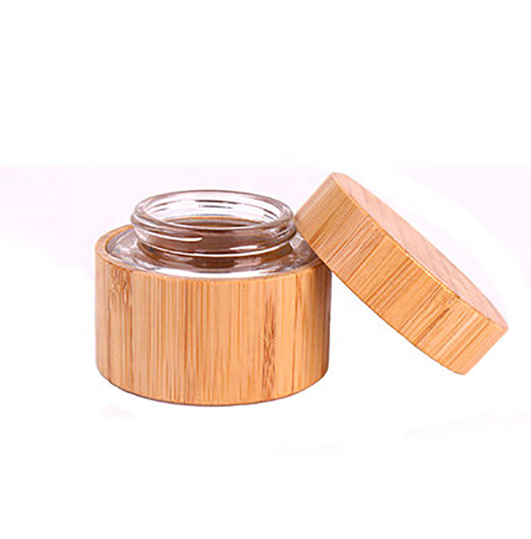 5g 10g 15g 20g 30g 50g glass jar bottle with bamboo lid for facial cream cosmetics container