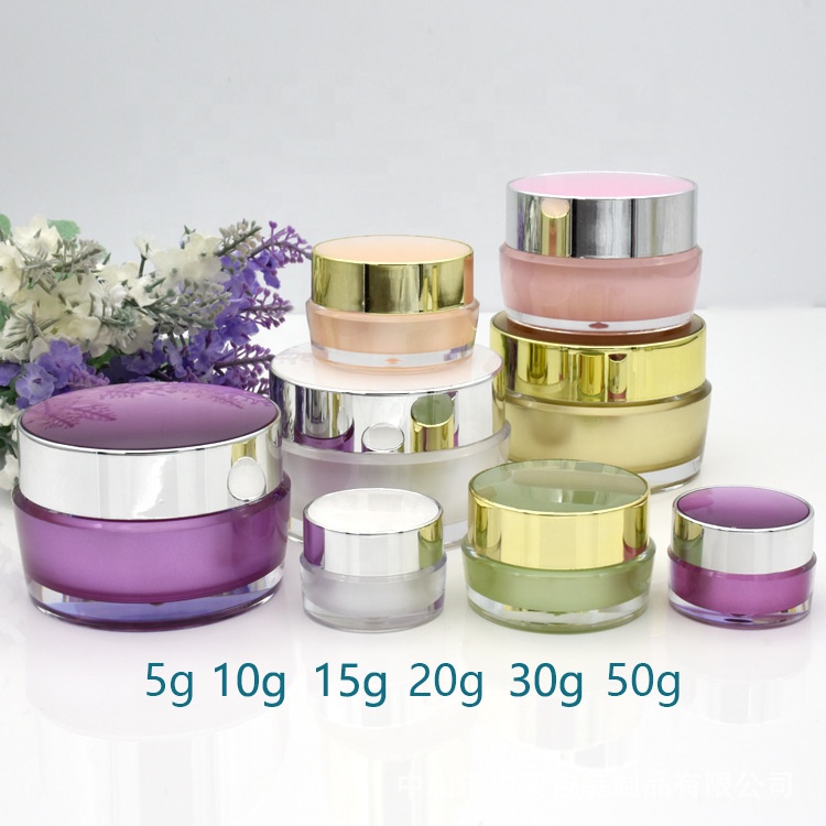 5g 10g 15g 20g 30g 50g round acrylic cream jar plastic cosmetic jar packaging with cover wholesale