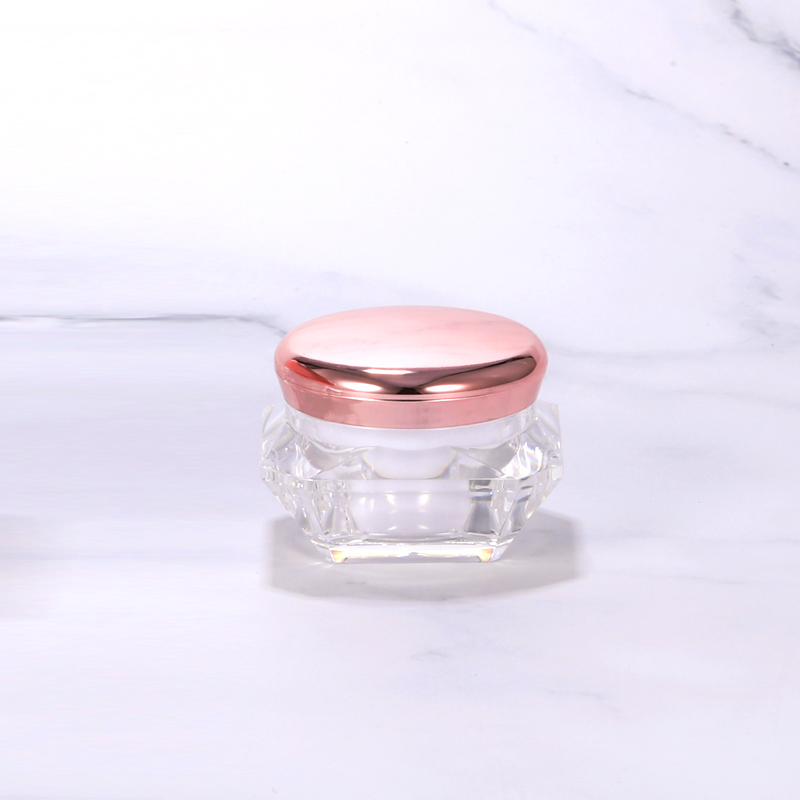 5g/10g/15g/20g/30g Rose Gold or Gold or Silver Acrylic Diamond Cream Jar Plastic Container Jar In stock and Ready to Ship