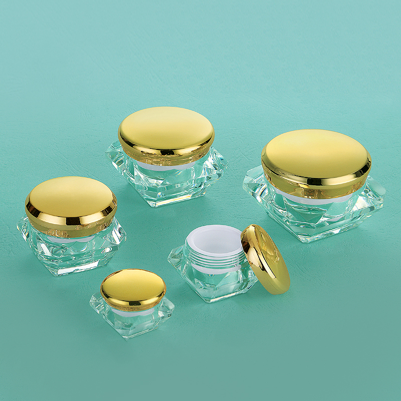 5g/10g/15g/20g/30g Rose Gold or Gold or Silver Acrylic Diamond Cream Jar Plastic Container Jar In stock and Ready to Ship