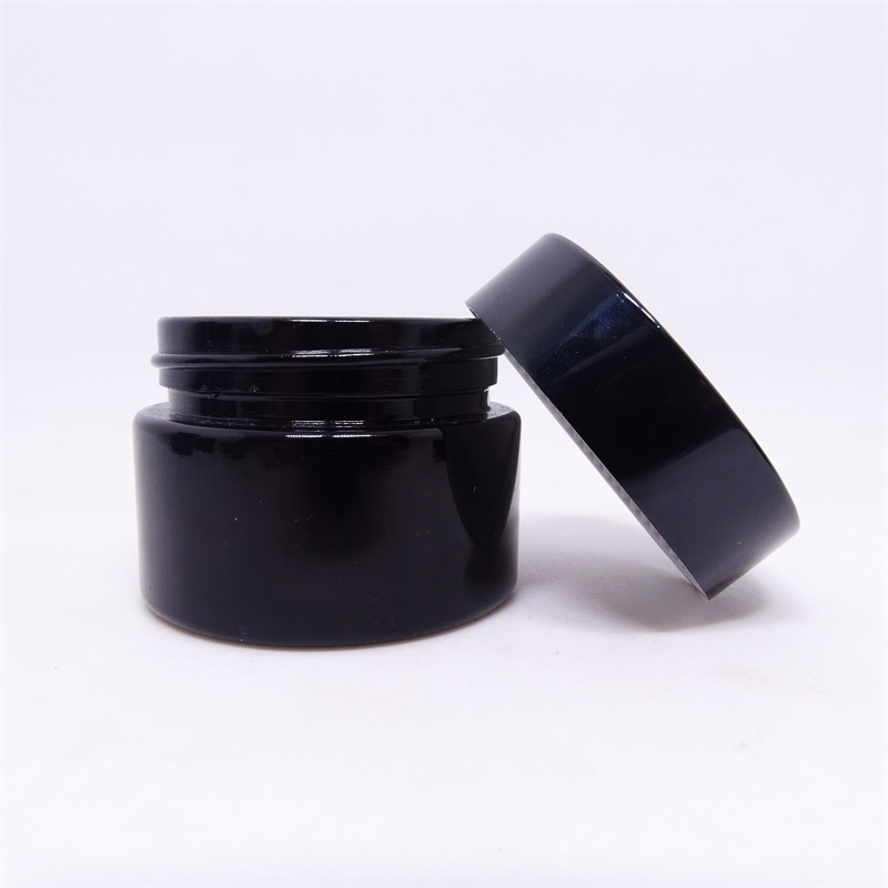 5g 10g 15g 30g 50g 100g 200g big mouth black ultraviolet glass jar black flat plastic cap cosmetic cream dark violet glass jar
