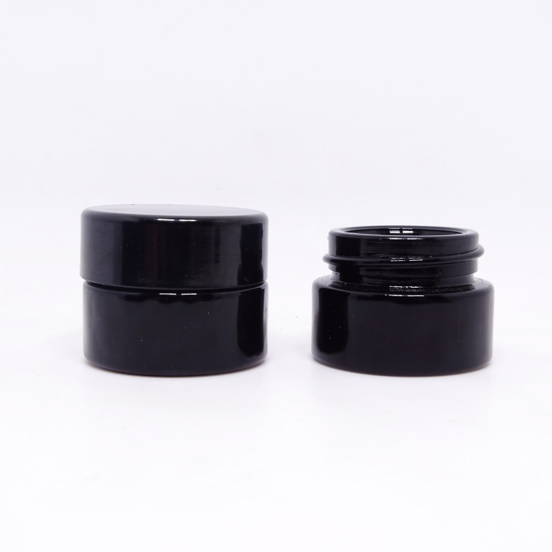 5g 10g 15g 30g 50g 100g 200g big mouth black ultraviolet glass jar black flat plastic cap cosmetic cream dark violet glass jar