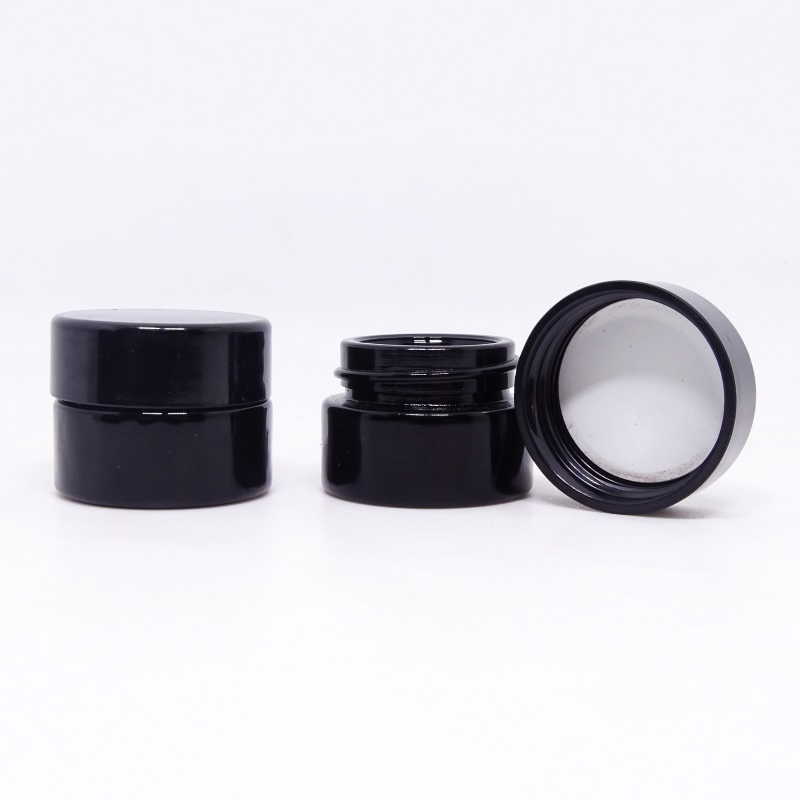 5g 10g 15g 30g 50g 100g 200g big mouth black ultraviolet glass jar black flat plastic cap cosmetic cream dark violet glass jar
