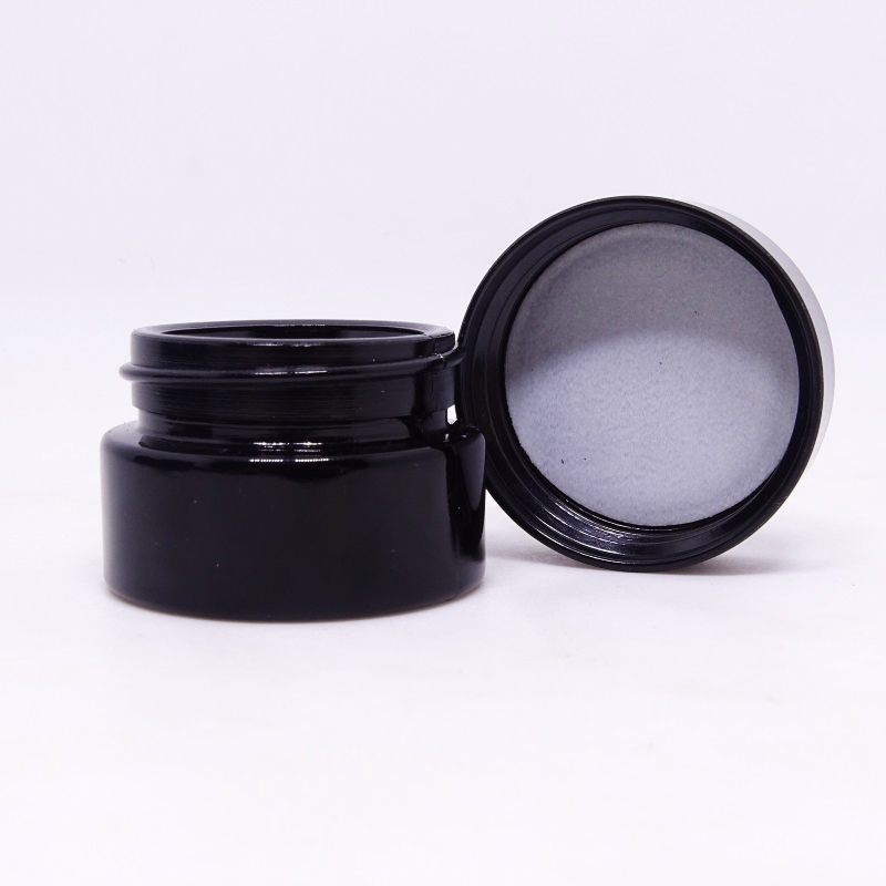 5g 10g 15g 30g 50g 100g 200g big mouth black ultraviolet glass jar black flat plastic cap cosmetic cream dark violet glass jar