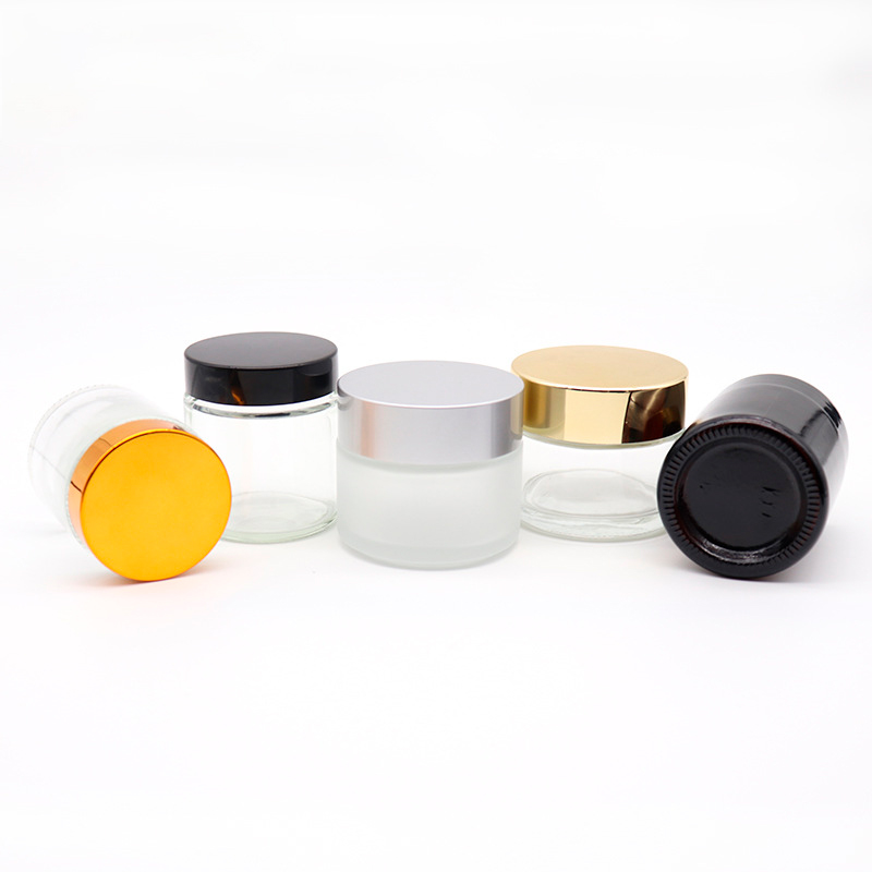 5g 10g 15g 30g 50g 100g Clear Frosted Glass Cosmetic Jar For Cream Lip Balm
