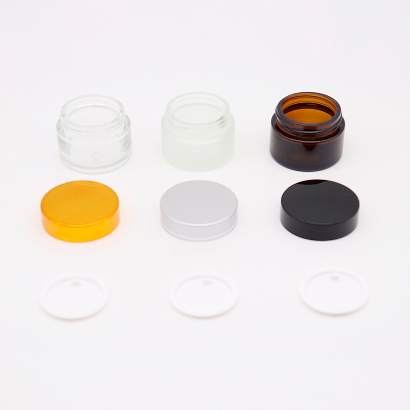 5g 10g 15g 30g 50g 100g Clear Frosted Glass Cosmetic Jar For Cream Lip Balm
