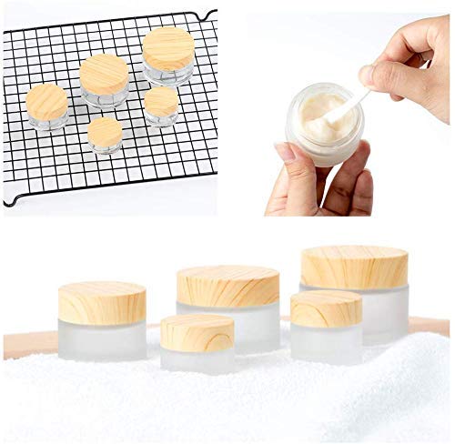 5g, 10g, 15g, 30g, 50g, 100g Eco- Friendly Frosted Clear Glass Face Cream Cosmetic Jar With Bamboo Wood lid