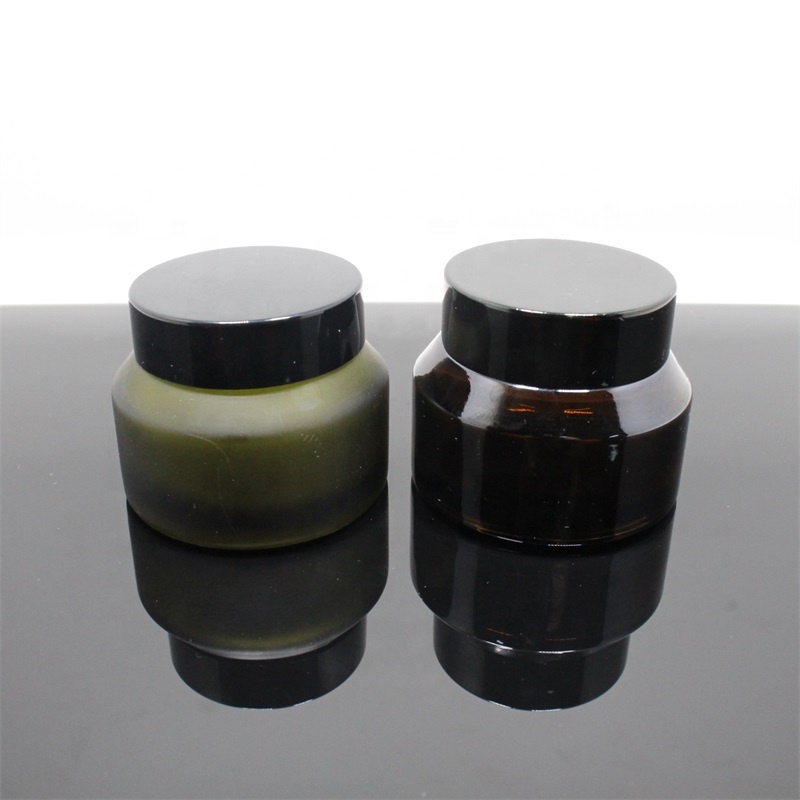 5g 10g 15g 30g 50g 100g black amber frosted cosmetic cream glass jar with lid cosmetics manufacturing