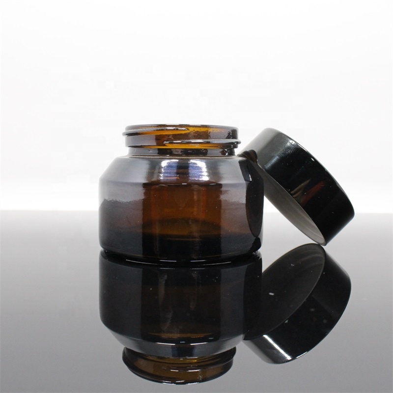 5g 10g 15g 30g 50g 100g black amber frosted cosmetic cream glass jar with lid cosmetics manufacturing