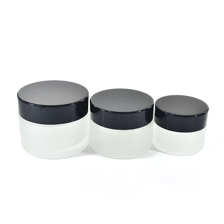 5g 10g 15g 30g 50g 100g black amber frosted cosmetic cream glass jar with lid