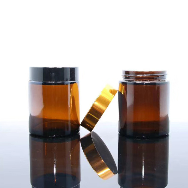5g 10g 15g 30g 50g 100g clear amber black froest cosmetic cream glass jar with metal aluminum lid
