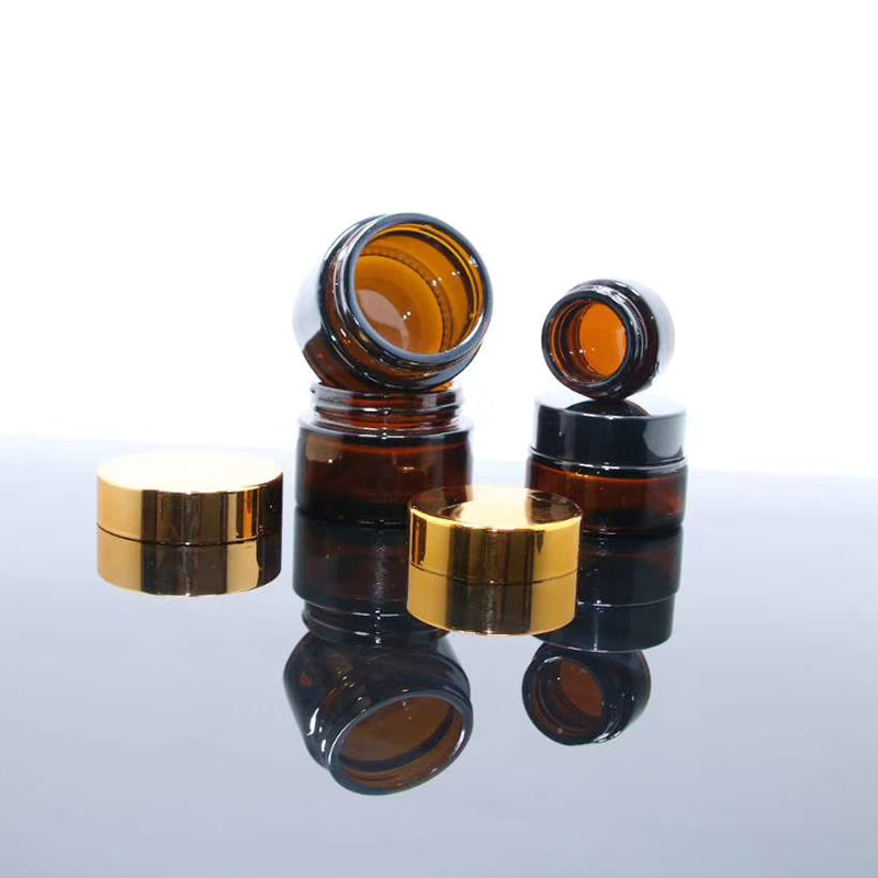 5g 10g 15g 30g 50g 100g clear amber black froest cosmetic cream glass jar with metal aluminum lid