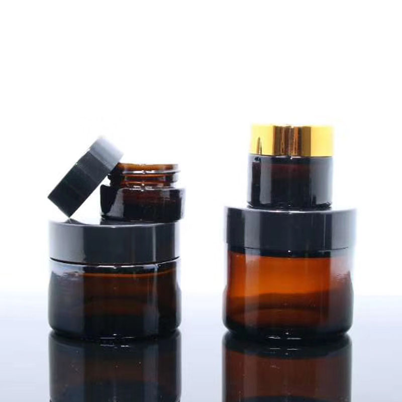 5g 10g 15g 30g 50g 100g clear amber black froest cosmetic cream glass jar with metal aluminum lid
