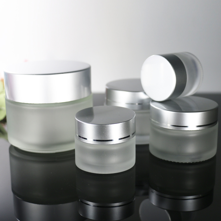 5g 10g 15g 30g 50g 100g clear frosted glass cosmetic jar for cream lip balm
