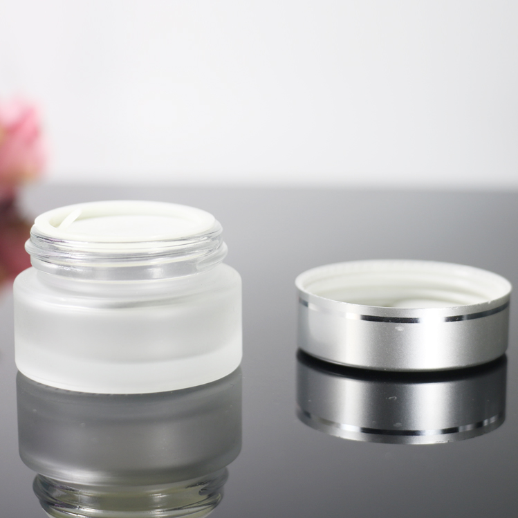 5g 10g 15g 30g 50g 100g clear frosted glass cosmetic jar for cream lip balm
