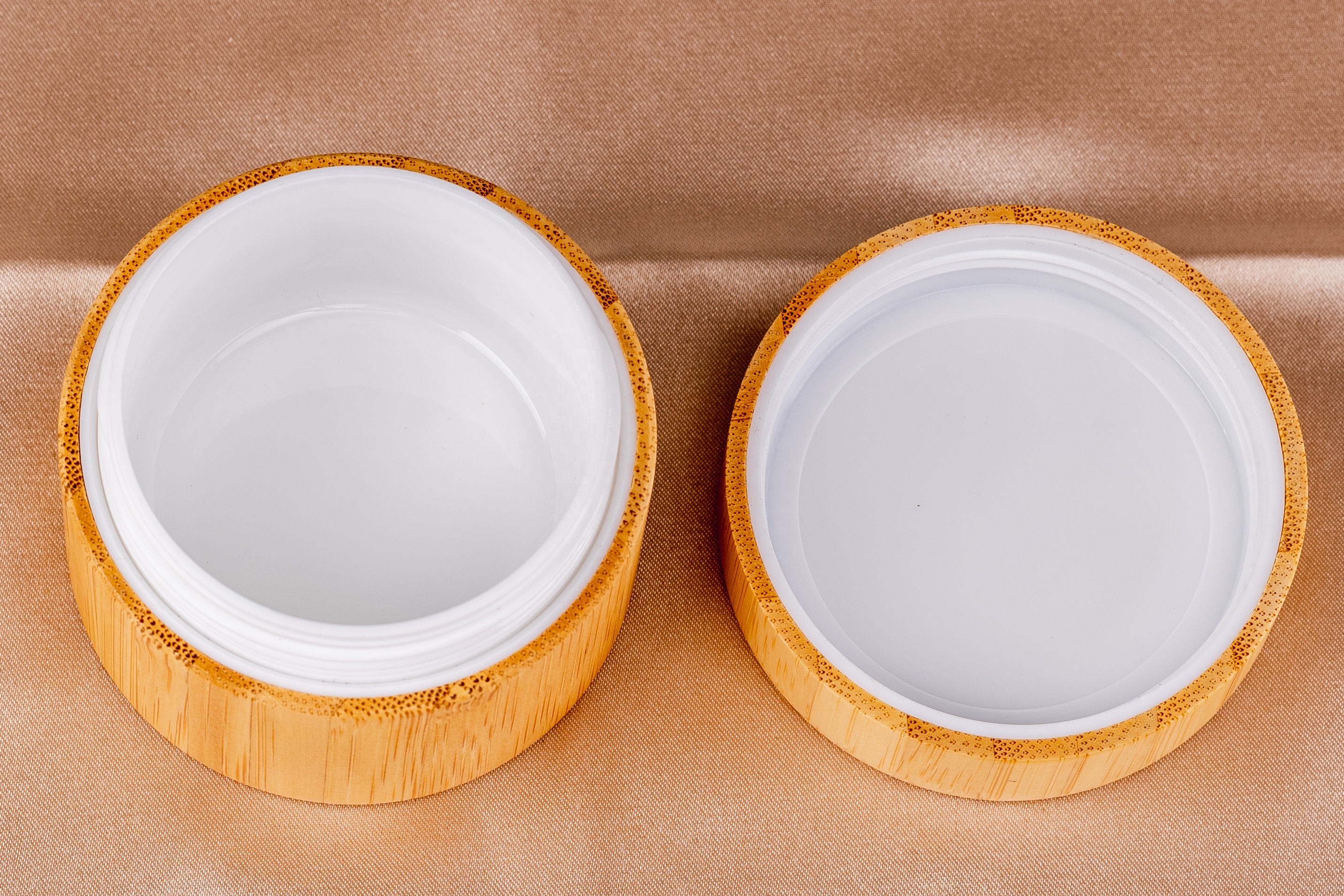 5g 10g 15g 30g 50g 100g cosmetic mini frosted glass cream jar with bamboo plastic lid