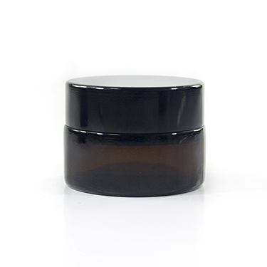 5g 10g 15g 30g 50g 100g cosmetic packaging  amber glass cream jar with black  Cap